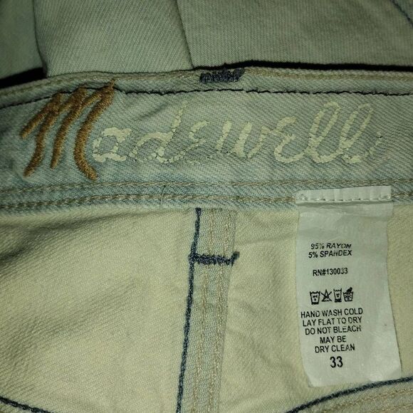 Madewell Distressed Button Fly Jeans 33 - Picture 3 of 3